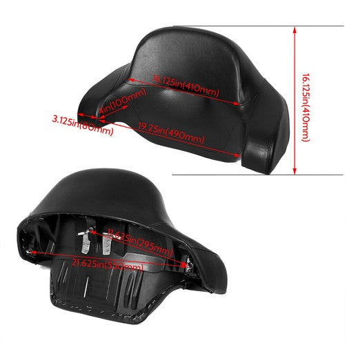 King Trunk Pack Backrest Mount Rack For Harley Davidson Touring Road Glide 2014+