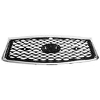 For 2018-2023 Infiniti Q50 Chrome Bezel Front Bumper Black Grille W/sensor holes
