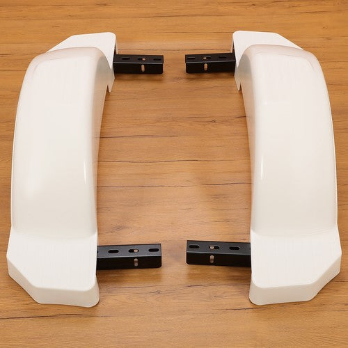 2 Single Axle Trailer Fenders w/ Top Step For 13" Wheels Tires Skirt Boat White