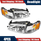 JDM Chrome Headlights w/Turn Signal Corner Lights For 1993-1997 Toyota Corolla