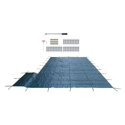 Inground Pool Cover Safety Fits Rectangle Swimming Pool Mesh Solid Pool Cover