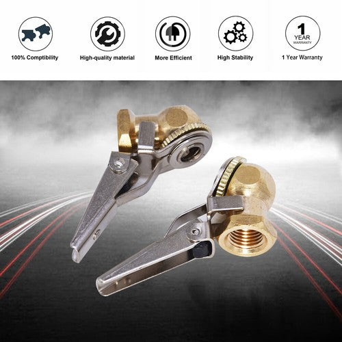 2pcs Closed Brass Lock On Tire Inflator Locking Air Chuck Hose 1/4" Npt