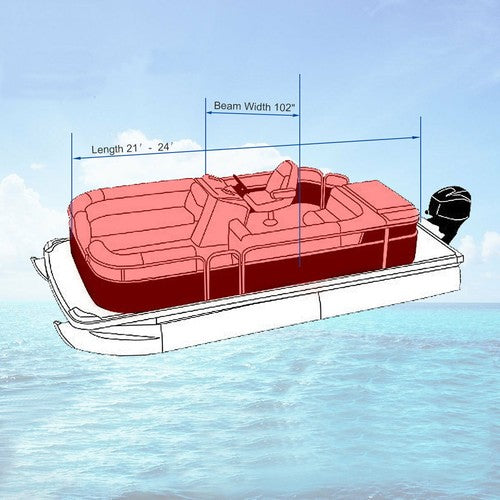 21-24FT Waterproof Boat Cover Trailerable Pontoon Dust Resistant Gray-Color