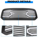 Front Upper Big Horn Black Grille Shell With Light for 2013-2018 Dodge Ram 1500