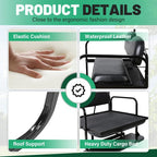Flip Folding Rear Seat Kit Back Seat For 2000.5-Up Club Car DS Golf Cart 400 lbs