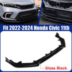 Front Bumper Lip Splitter Gloss Black 3PCS for 2022-2024 for Honda Civic Si
