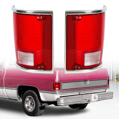 Tail Light Lens Pair for Chevrolet C10 C20 K10 R1500 Suburban 1973 75 86 1991