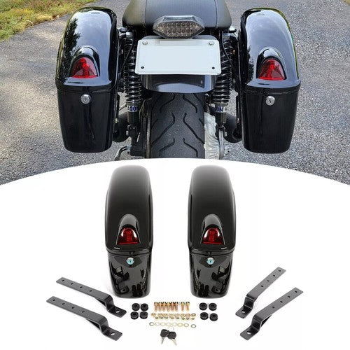 Universal Hard Bags Motorcycle Saddlebags Luggage Bag For Harley Softail Suzuki