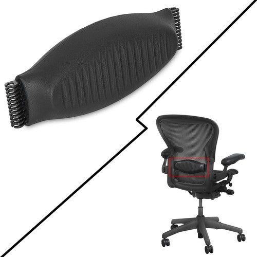 Black Lumbar Pad Support for Herman Miller Classic Aeron Chair Size B Medium