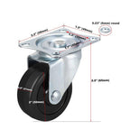 2" Swivel Caster Wheels Rubber Base & Top Plate Bearing Heavy Duty 24 Pack