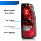 Rear Brake Tail Lights for Chevy Silverado 1500 2500 3500 HD 2003 2006 with Bulb