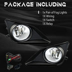 Pair Clear Bumper Driving Fog Lights Lamps w/Switch for 2009-2010 for Toyota Corolla
