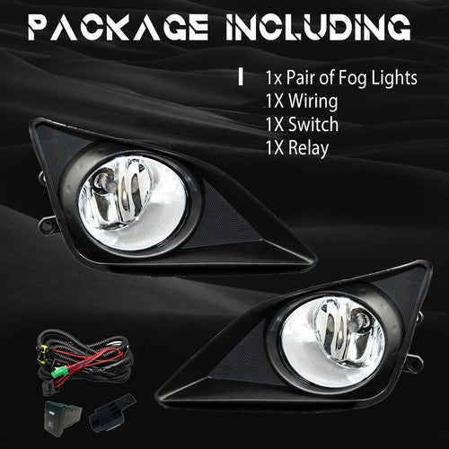 Pair Clear Bumper Driving Fog Lights Lamps w/Switch for 2009-2010 for Toyota Corolla