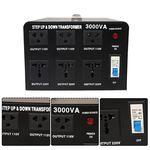Step Up/Down 110-120V to 220-240V Converter 3000W Voltage Transformer US