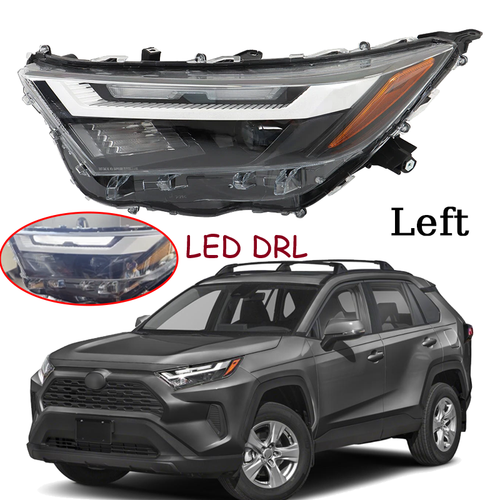 Halogen Headlight LED DRL Left Driver Side for 2022 2023 Toyota RAV4 XLE