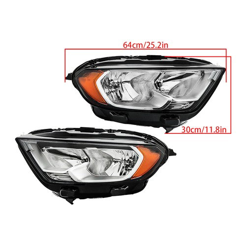 For Ford EcoSport S Sport 2018-2022 LH+RH Headlights Headlamps Halogen Chrome