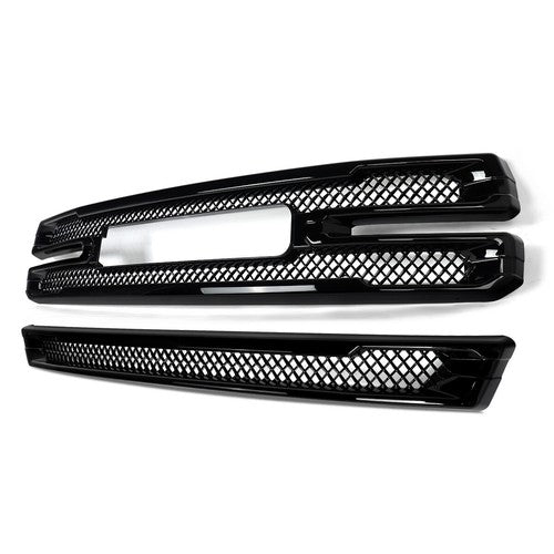 Grille Covers Grill Overlay Gloss Black for 2019-2022 for GMC Sierra 1500 SLT AT4