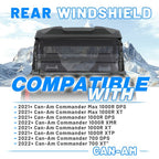 Smoke Rear Windshield for Can Am Commander 700 Max 1000R DPS XT XMR 2021 2025 ATV