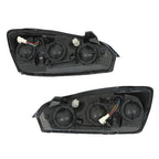 RH & LH Headlights Headlamps Housing Halogen Black For Chevy Malibu 2004-2008