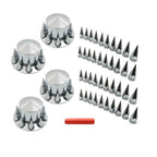 Rear Axle Wheel Cover Spike Screw-on Lug Nut Cover Semi Truck Chrome 33 MM