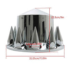 Rear Axle Wheel Cover Spike Screw-on Lug Nut Cover Semi Truck Chrome 33 MM