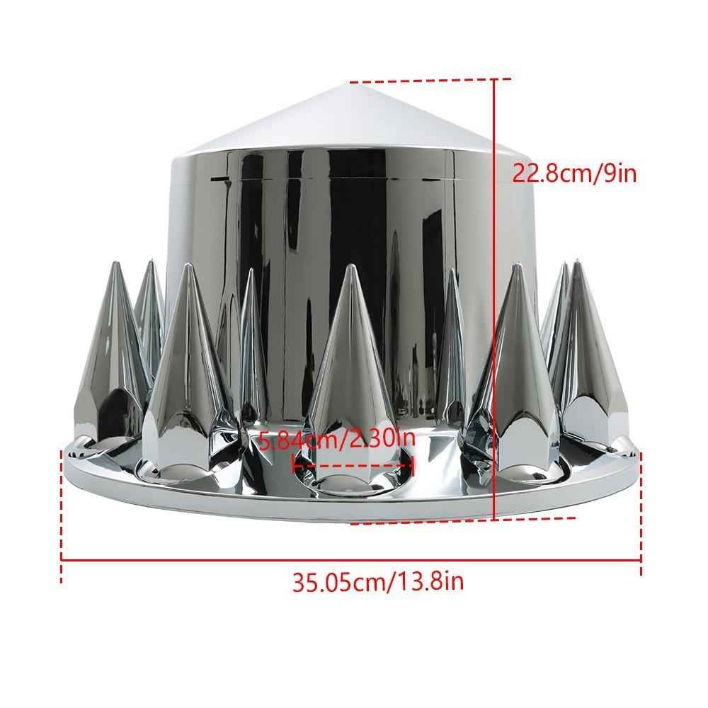 Rear Axle Wheel Cover Spike Screw-on Lug Nut Cover Semi Truck Chrome 33 MM