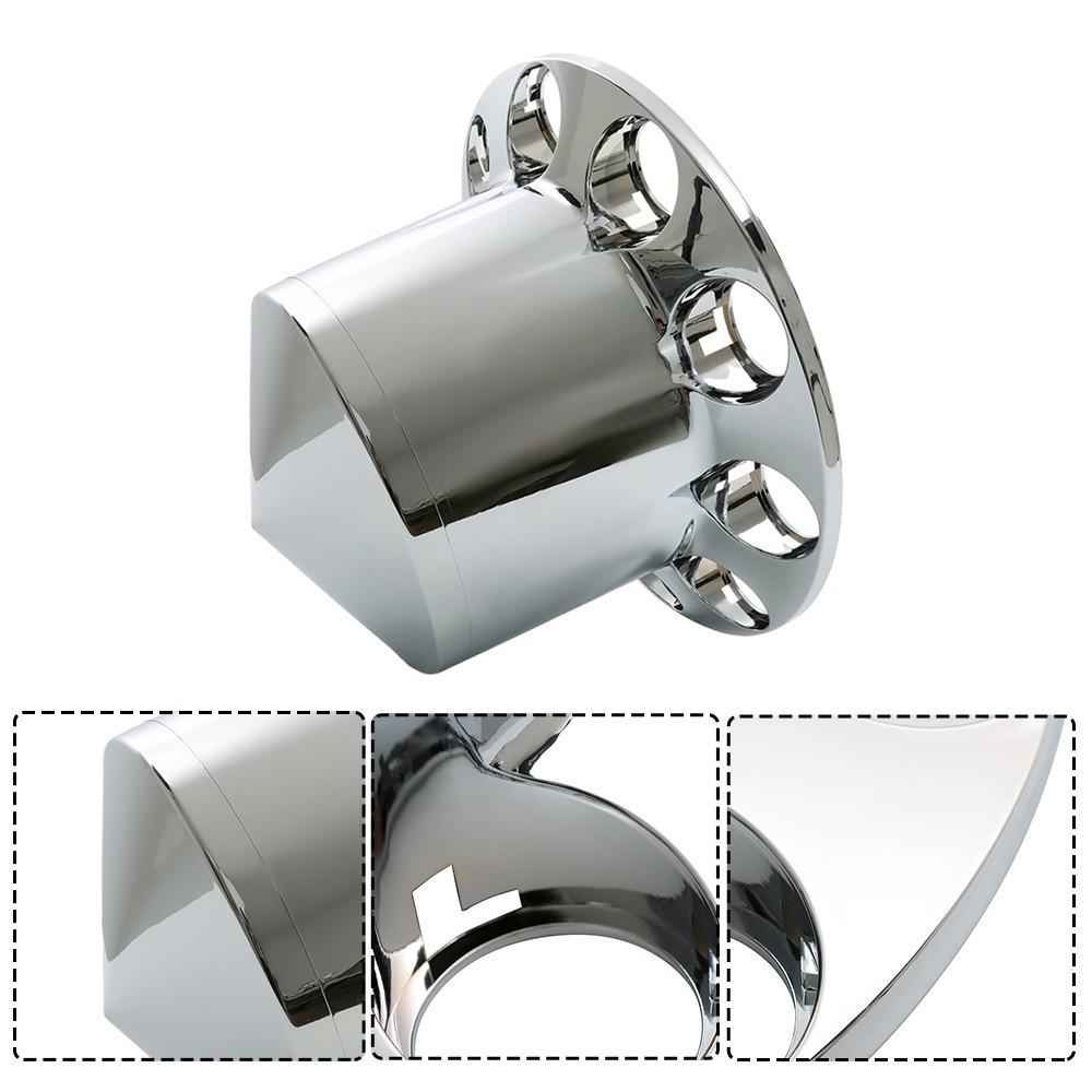 Rear Axle Wheel Cover Spike Screw-on Lug Nut Cover Semi Truck Chrome 33 MM