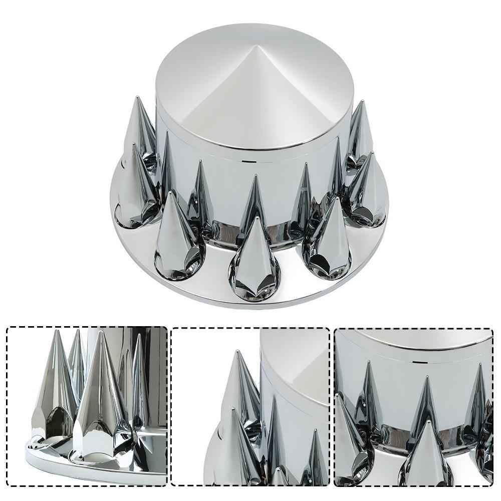 Rear Axle Wheel Cover Spike Screw-on Lug Nut Cover Semi Truck Chrome 33 MM