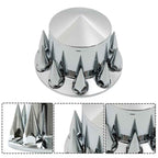Rear Axle Wheel Cover Spike Screw-on Lug Nut Cover Semi Truck Chrome 33 MM