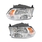 Halogen Headlights Assy For Dodge Ram 1500 2500 3500 2009-2018 Pair LH&RH Clear