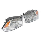 Halogen Headlights Assy For Dodge Ram 1500 2500 3500 2009-2018 Pair LH&RH Clear