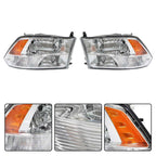 Halogen Headlights Assy For Dodge Ram 1500 2500 3500 2009-2018 Pair LH&RH Clear