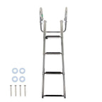 4 Step Stainless Steel Telescoping Boat Ladder with Pedal Hand Railing US