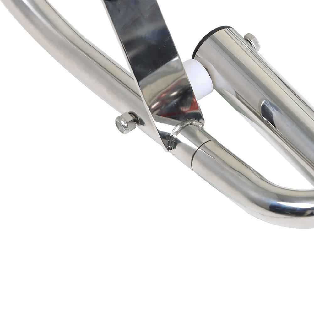 4 Step Stainless Steel Telescoping Boat Ladder with Pedal Hand Railing US