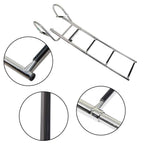 4 Step Stainless Steel Telescoping Boat Ladder with Pedal Hand Railing US