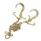 1 Pack G70 V-Chain Bridle W/ 8" Medium J Hooks T- Hook & J-Hook 5/16'' �� 3'