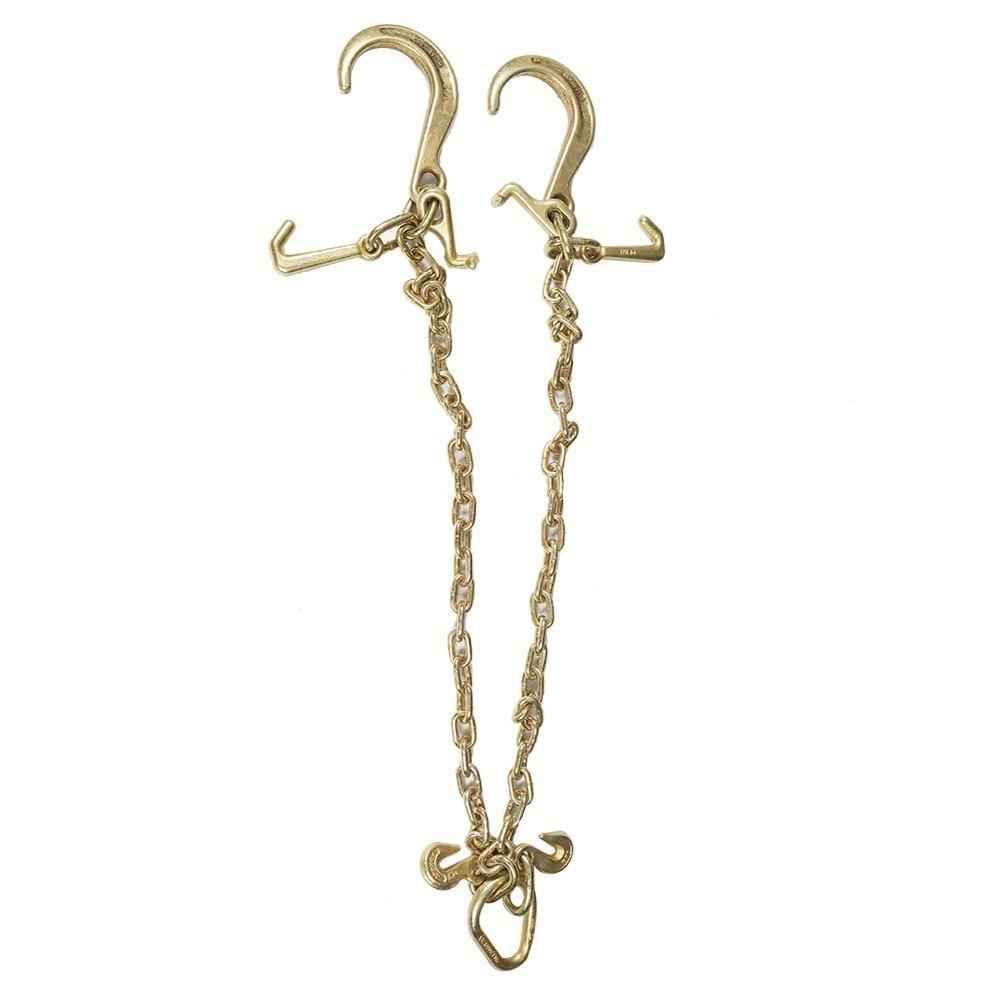 1 Pack G70 V-Chain Bridle W/ 8" Medium J Hooks T- Hook & J-Hook 5/16'' �� 3'