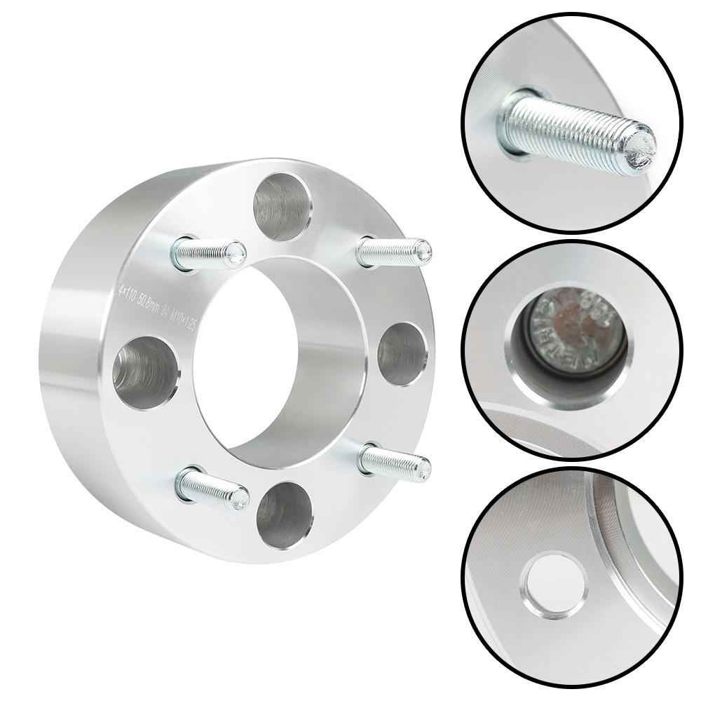 4�� 2" Wheel Spacers For Honda Rancher 350 4x110 M10x1.25 Silver 2000-2008 2009