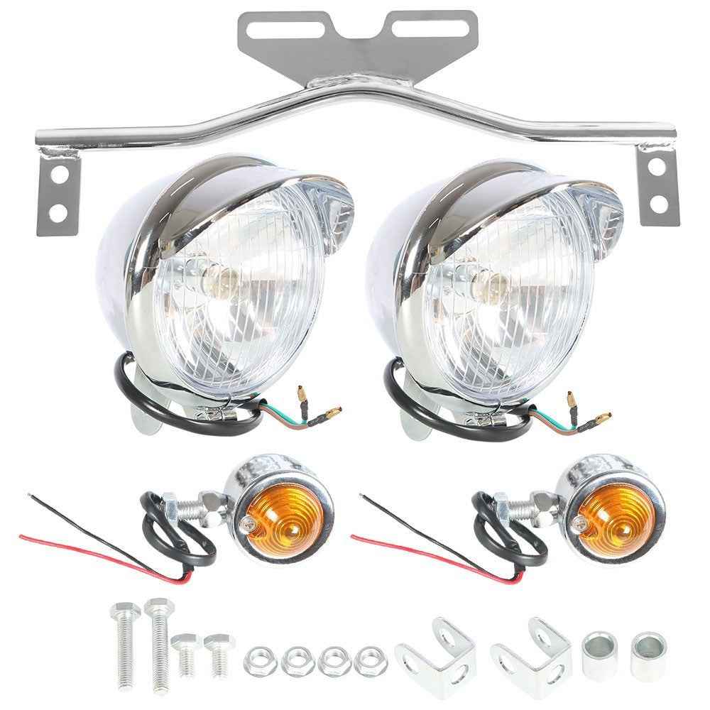 Driving Spot Fog Light Bar W/ Bracket Turn Signal Fit For Honda Motorcycle US
