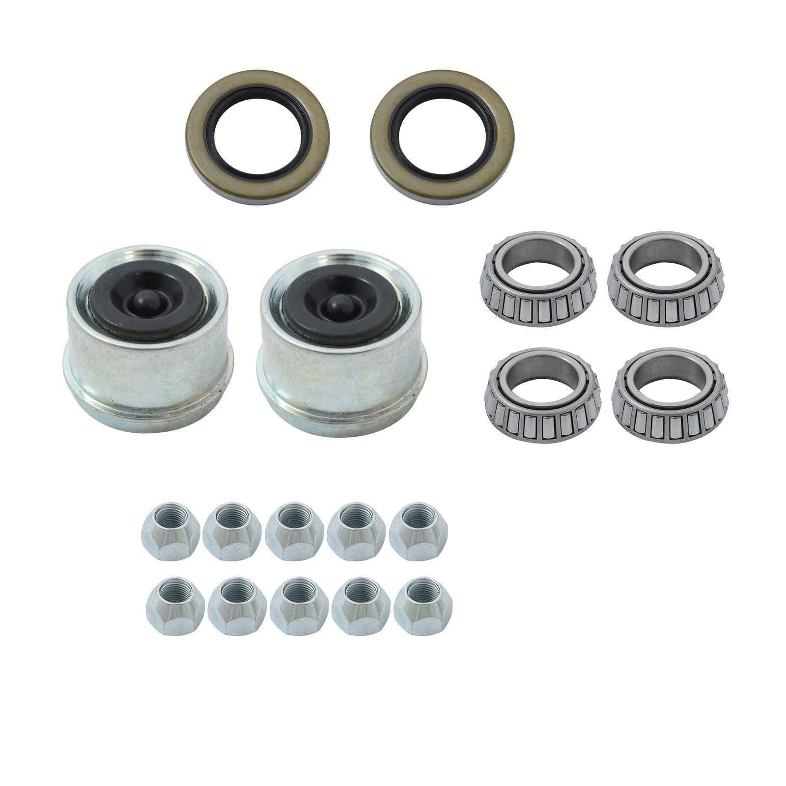 2 Sets 5 Lug Idler Trailer Hub Kits 5 on 4.5" For 2000 lbs Axle 1-1/16" bearings