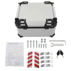 Rear Top Case Luggage Tour Tail Tool Box Lock 55L Motorcycle Aluminum Trunk