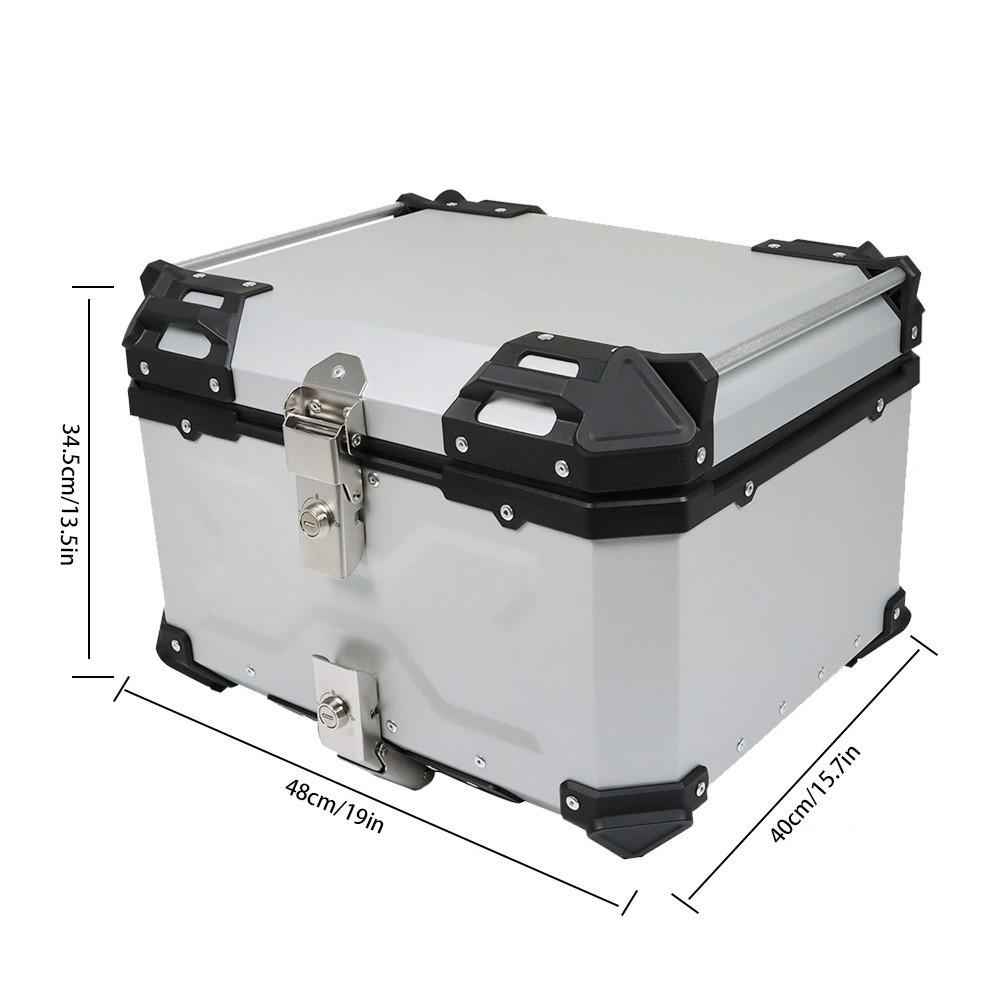 Rear Top Case Luggage Tour Tail Tool Box Lock 55L Motorcycle Aluminum Trunk