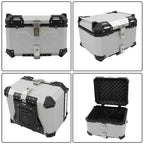 Rear Top Case Luggage Tour Tail Tool Box Lock 55L Motorcycle Aluminum Trunk