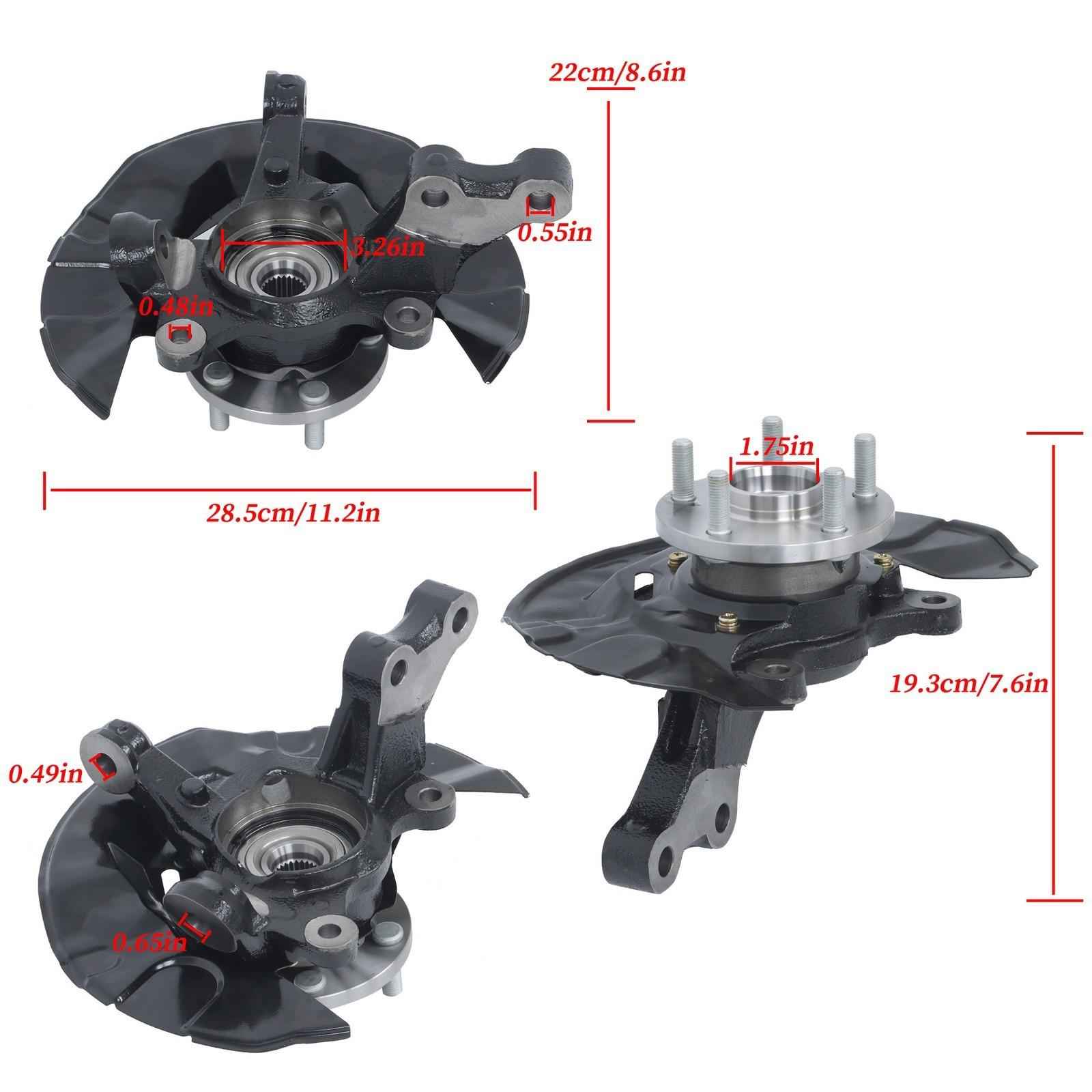 Front Driver Side Steering Knuckle & Wheel Hub Bearing For Toyota Corolla 03-05