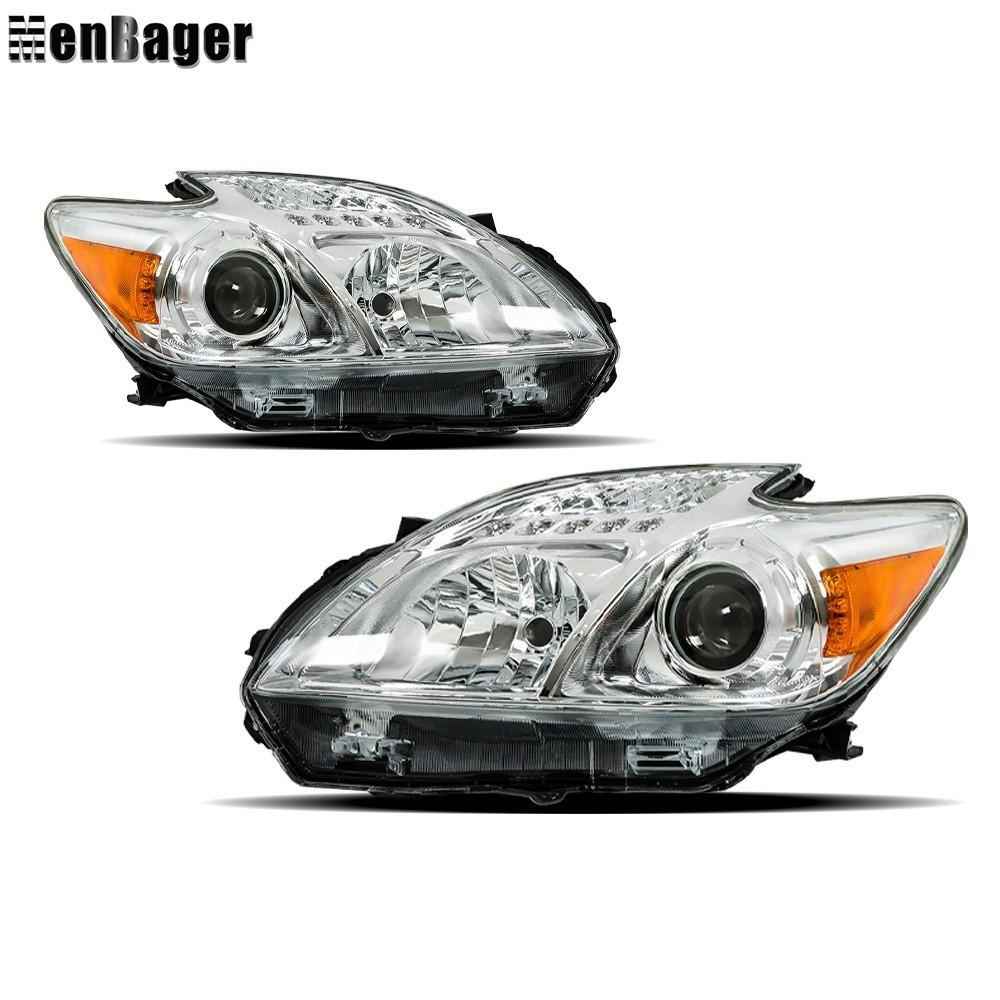Halogen Headlights For 2012-2013-2014-15 Toyota Prius Chrome Housing Left+Right