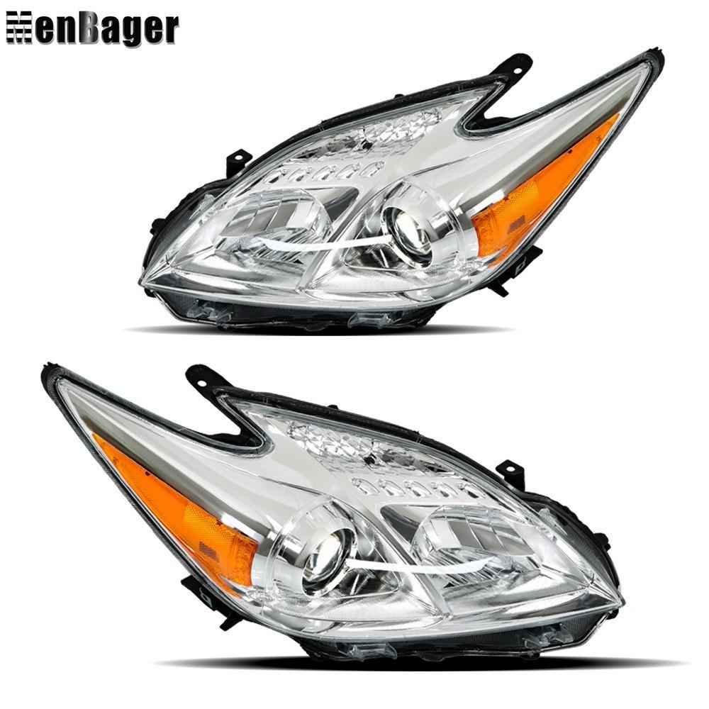 Halogen Headlights For 2012-2013-2014-15 Toyota Prius Chrome Housing Left+Right