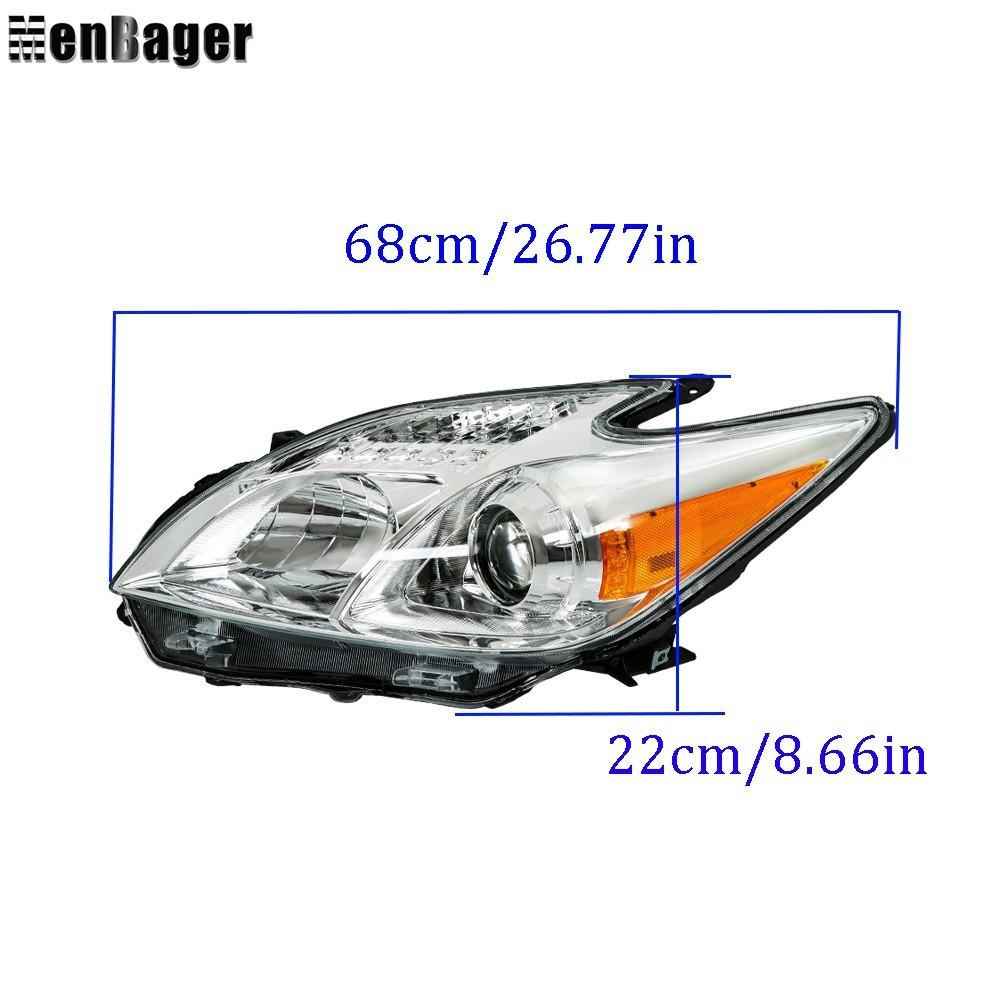 Halogen Headlights For 2012-2013-2014-15 Toyota Prius Chrome Housing Left+Right