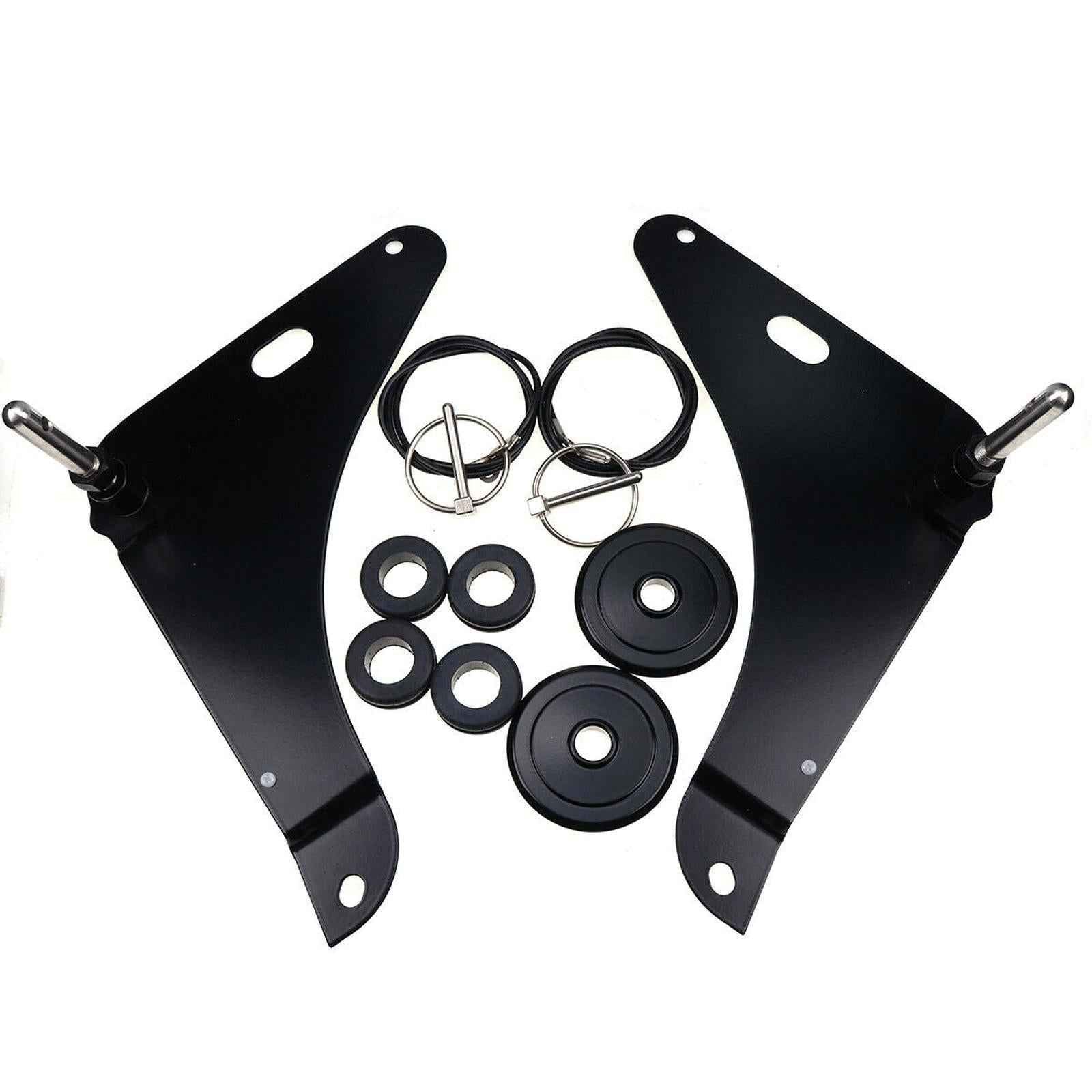 Black Hood Pin Pins Kit 82214260AC P5155755 for Dodge Challenger Stainless