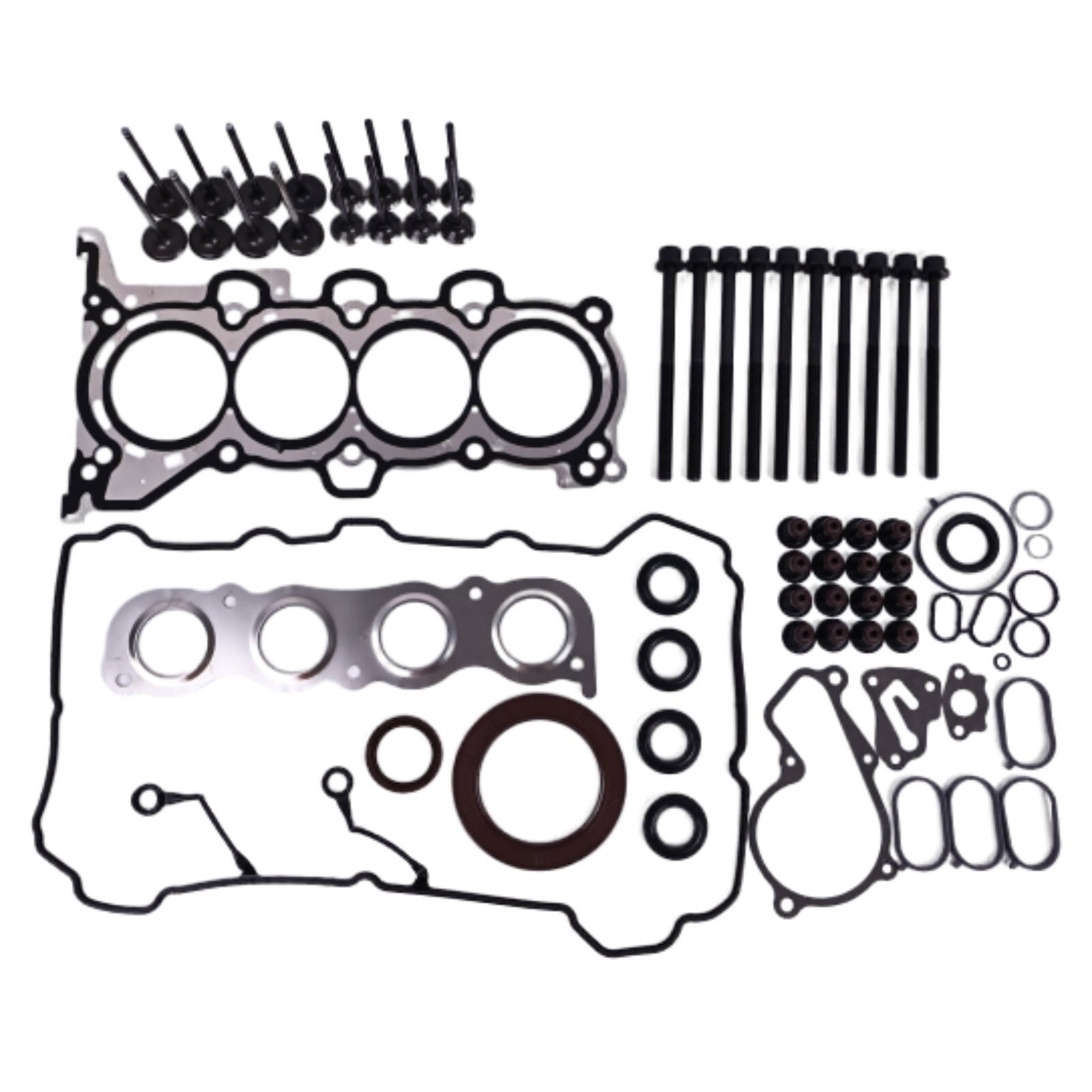 Head Gasket Set w/Bolts, Intake Exhaust Valves For 11-2016 Elantra Soul 1.8 2.0L