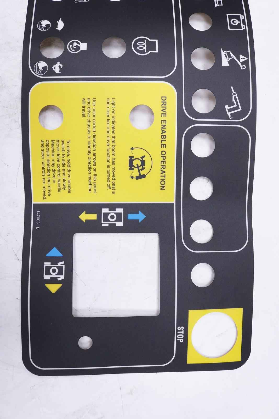 Platform Control Panel Decal 147603GT for Genie Boom Lift S-60 S-65 S-80 S-85